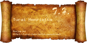 Turai Henrietta névjegykártya